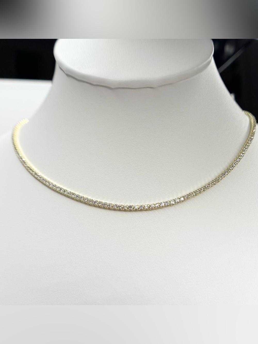 18K Gold Tennis Necklace 16” & 18”